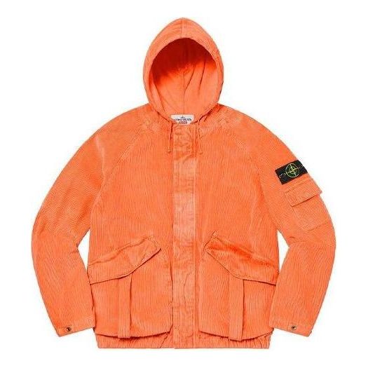 Supreme x Stone Island Corduroy Jacket 'Orange Black' SUP-FW20-296