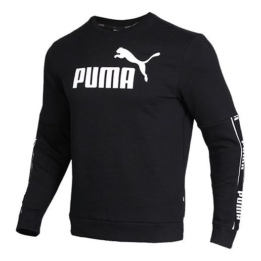 PUMA Fleece Lined Stay Warm Casual Sports Round Neck Pullover Black 580429-01