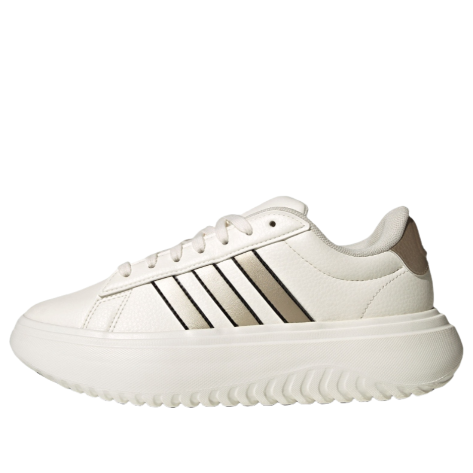 (WMNS) adidas Grand Court Platform Shoes 'Chalk White Cyber Metallic' JS2944