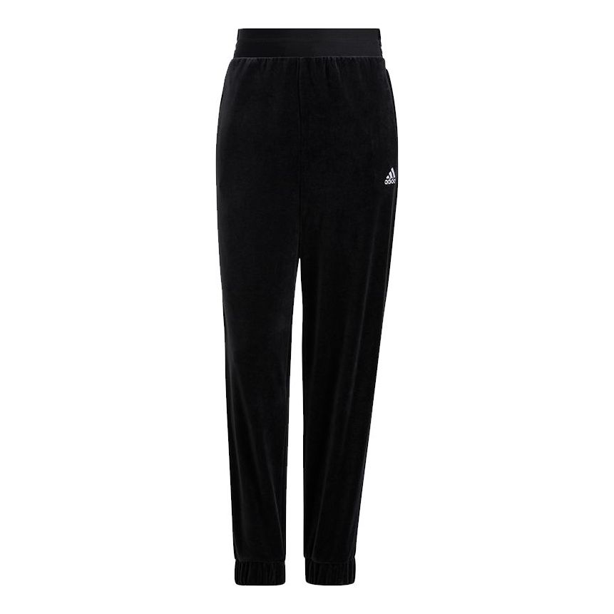(WMNS) adidas Velour Pants 'Black' HG1847