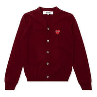 COMME des GARCONS PLAY Knit Cardigan Red Emblem 'Burgundy' AZ-N008-051-4