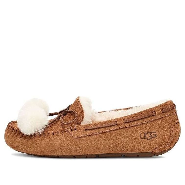 (WMNS) UGG Dakota Bow Pom 'Chestnut' 1124030-CHE