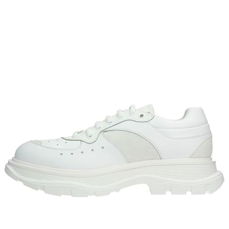 Alexander McQueen Tread Suede-panelled Leather Trainers 'White' 627222WHRH59071