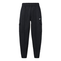 (WMNS) Nike Logo Solid Color Woven Sports Pants/Trousers/Joggers Autumn Black DD5984-010