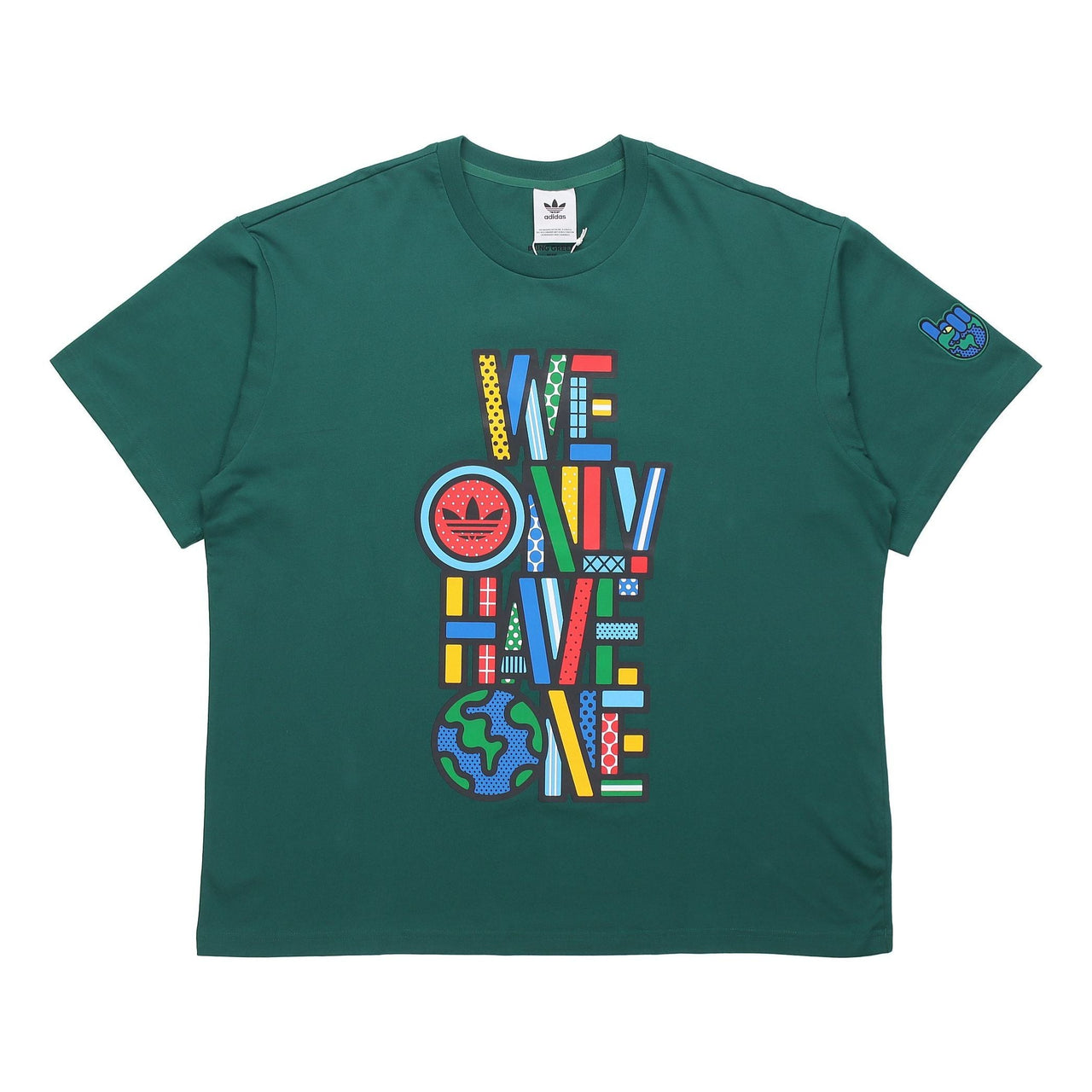 adidas originals Artist Tee Ss Earth Printing Sports Round Neck Short Sleeve Forest Green HA2248