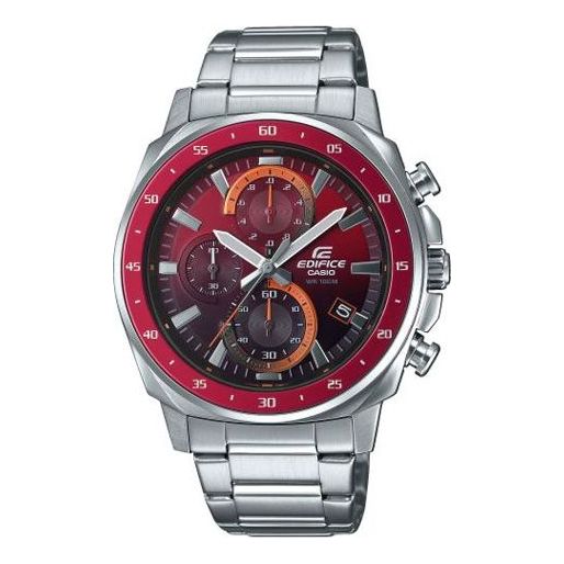 CASIO Stainless Steel Strap EDIFICE Red Watch Dial Mens Red Analog EFV-600D-4AVUEF