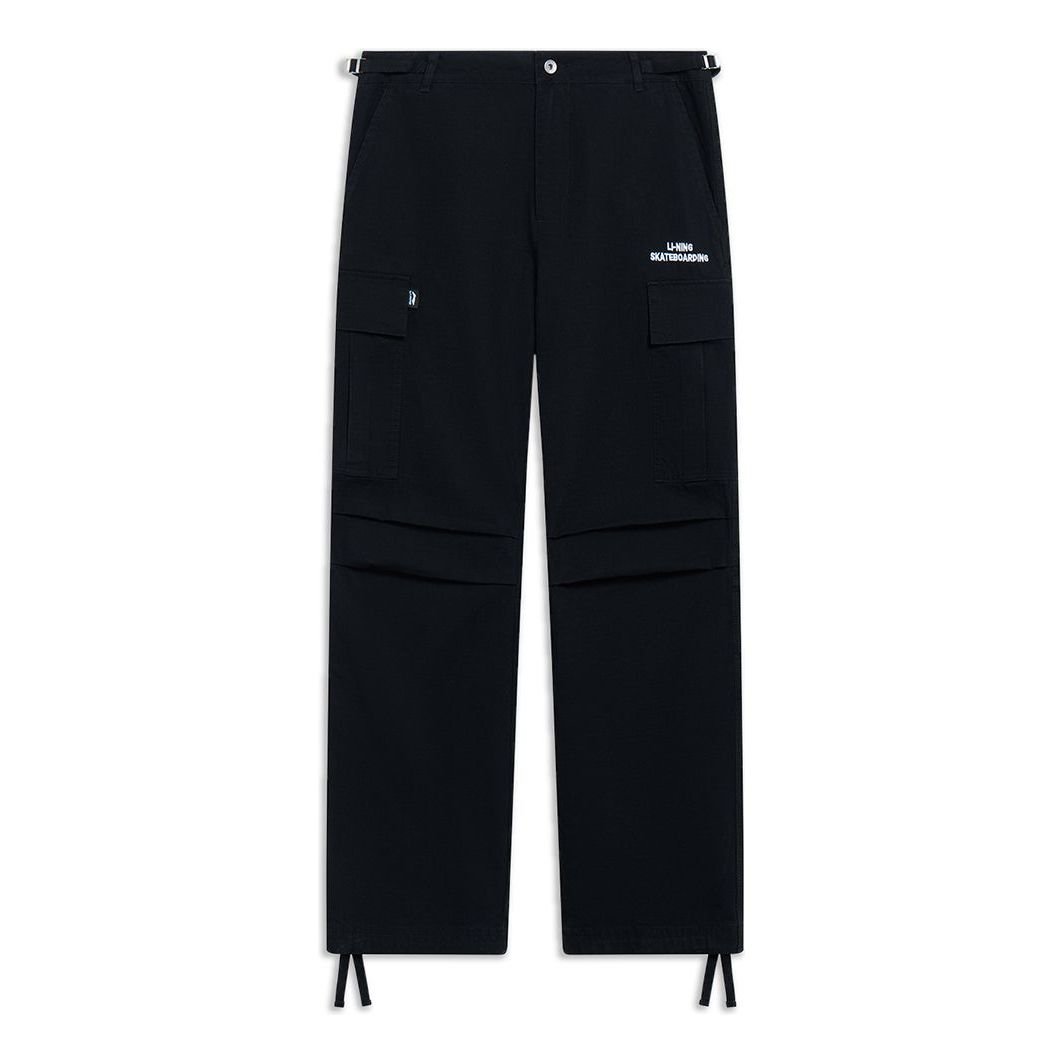 Li-Ning Skateboarding Graphic Loose Fit Cargo Pants 'Black' AKXT047-2