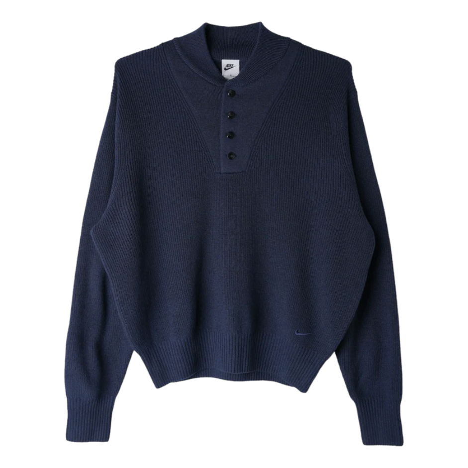 Nike Life Long Sleeve Military Henley Sweater 'Obsidian' FN3119-451