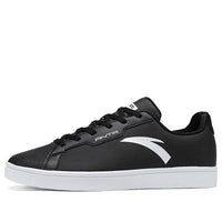 ANTA Leather Skateboarding Shoes 'Black White' 912028003-1