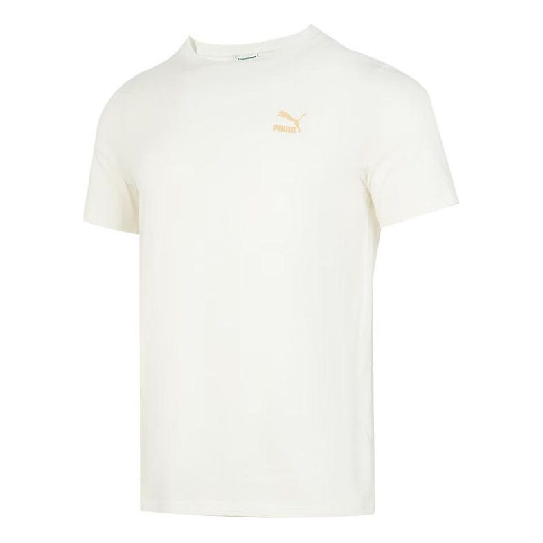 PUMA Logo T-shirt 'White Gold' 682344-65