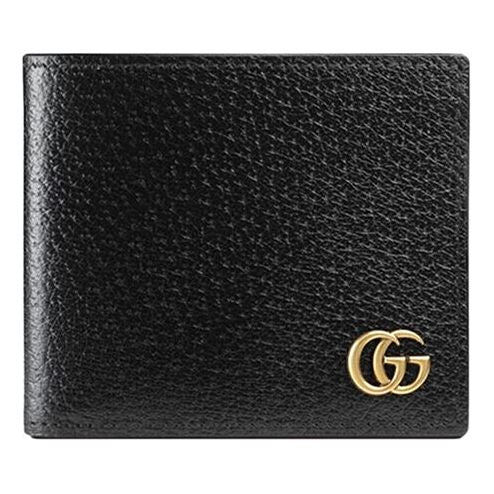 Gucci GG Marmont Leather Bi-Fold Wallet 'Black Gold' 428726-DJ20T-1000