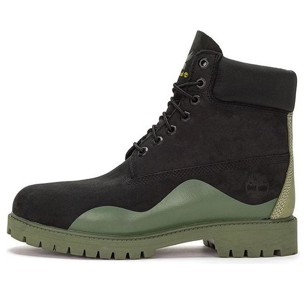 Timberland Heritage 6 Inch Waterproof Boot 'Black Nubuck with Green' A5UYWW