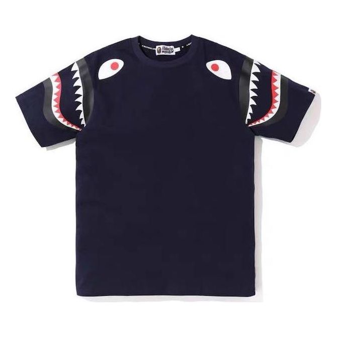 A Bathing Ape Shark Printing Short Sleeve Tee 'Black' 1F80-109-001