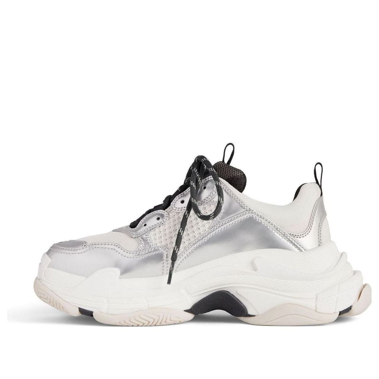 Balenciaga Triple S Sneakers 'Black White and Silver Double Foam and Mesh' 536737W2FWM8191
