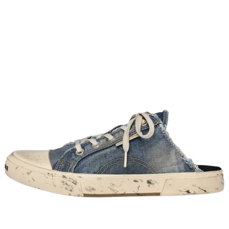 (WMNS) Balenciaga Paris Distressed Denim Mule 'Blue' 693952W3RCL4090
