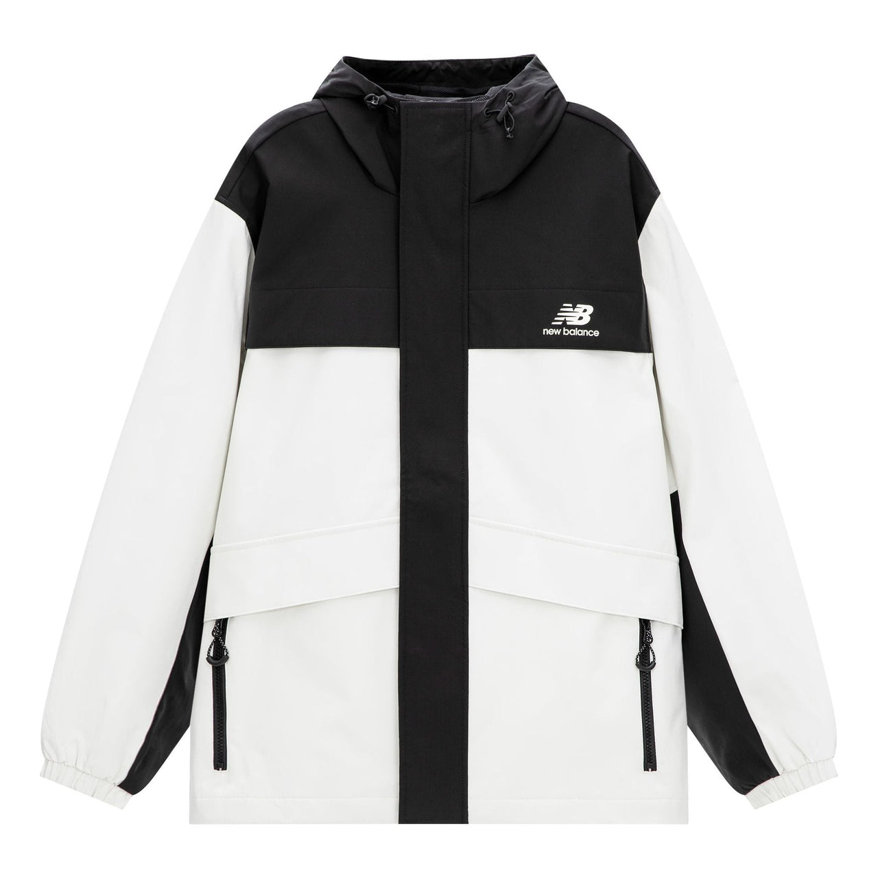New Balance Logo Urban Remix Woven Jacket 'White Black' AMJ33359-CIC
