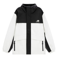 New Balance Logo Urban Remix Woven Jacket 'White Black' AMJ33359-CIC