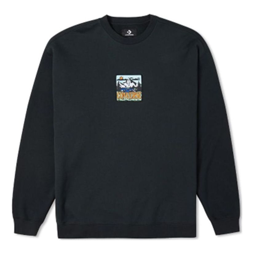Converse Counter Climate Graphic Crew Sweatshirt Asia Sizing 'Black' 10025032-A01