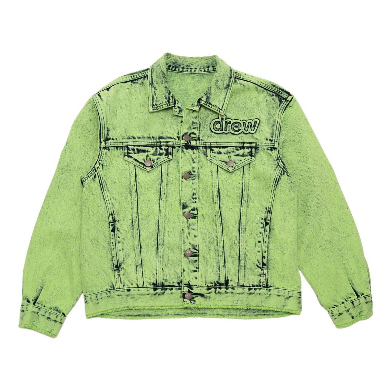 Drew House Oversized Trucker Jacket 'Painted Lime' DR-SS22-300