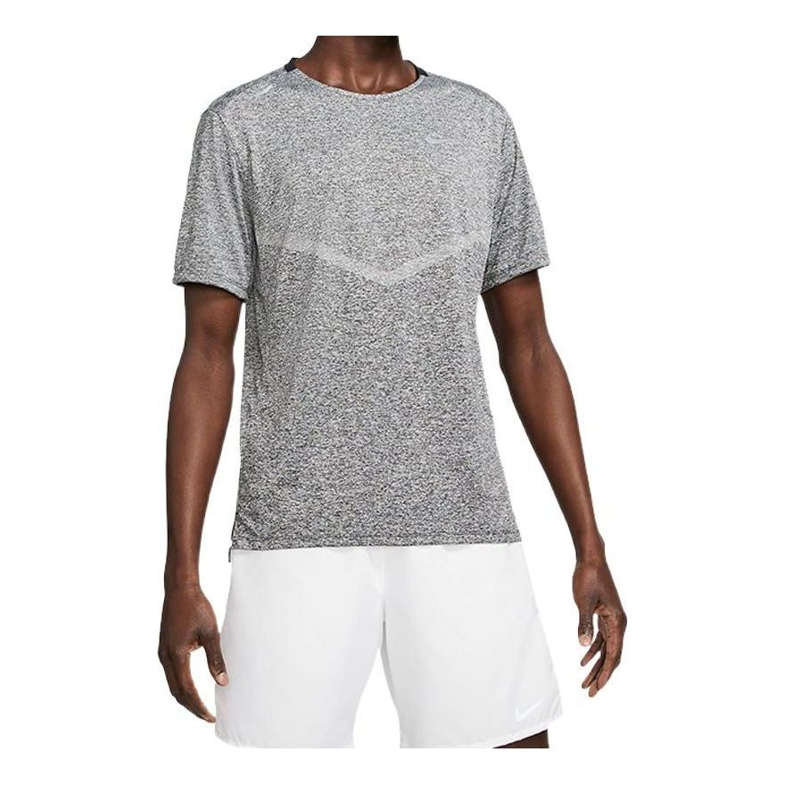 Nike Dri-fit Rise 365 Casual Sports Breathable Round Neck Short Sleeve Gray CZ9185-011