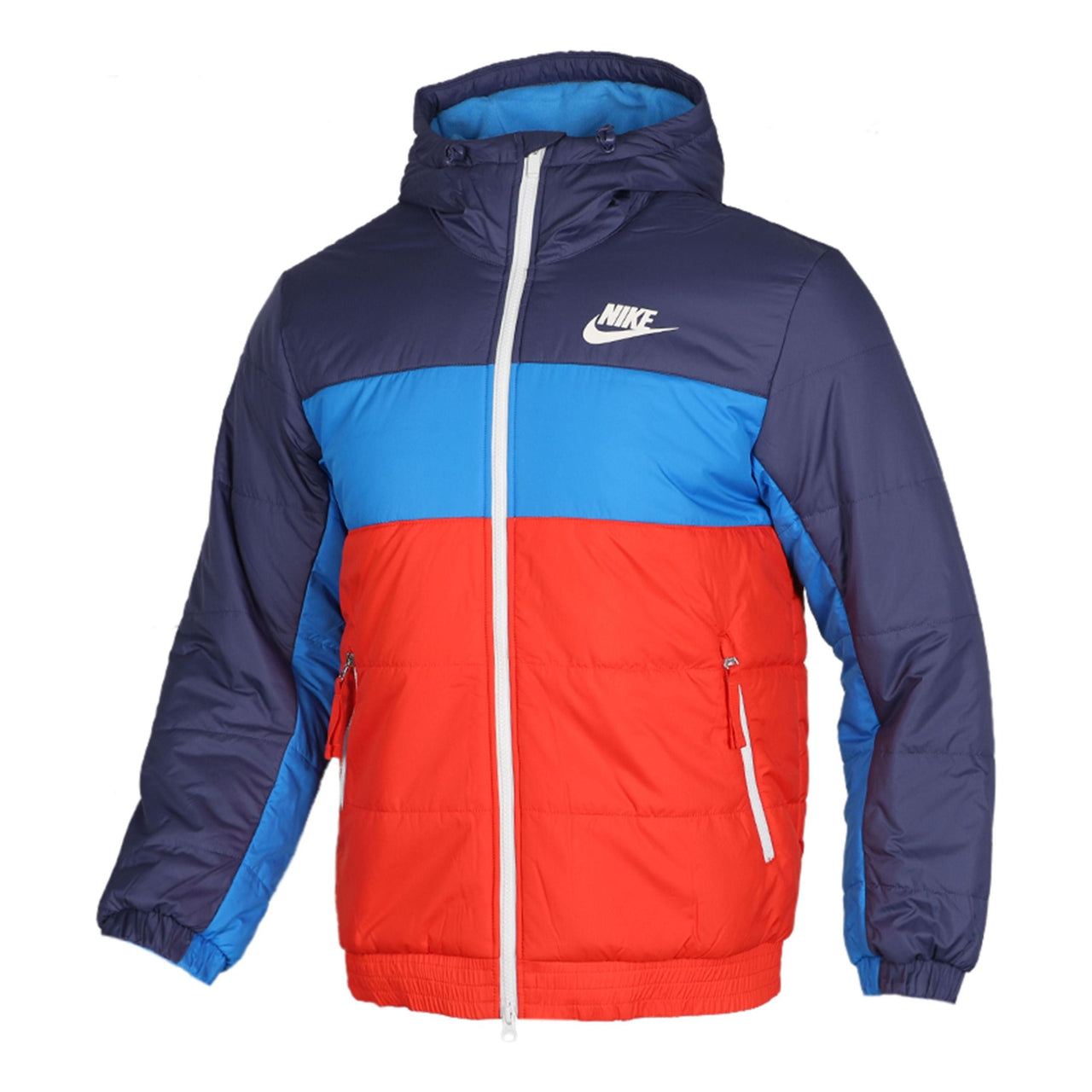 Nike Colorblock Casual Sports Stay Warm Windproof fleece inner lining hooded Blue BV4684-557