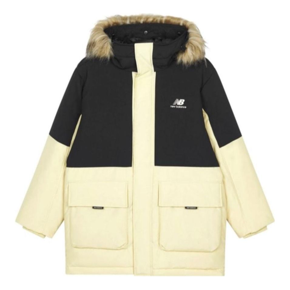 New Balance Color Block Down Jacket 'Yellow Black' AMJ23355-GO