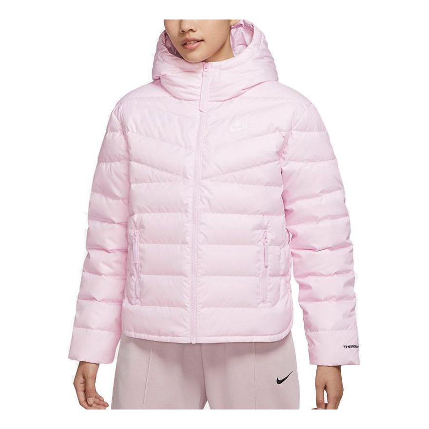 (WMNS) Nike Athleisure Casual Sports Stay Warm Logo Hooded Down Jacket Pink Red DH4074-695