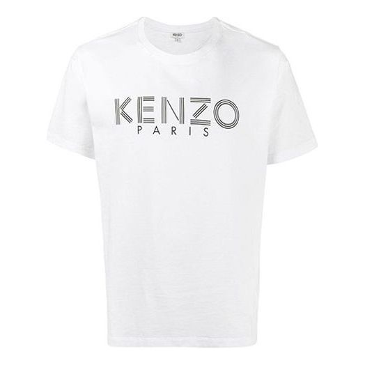 KENZO Cotton logo Printing Short Sleeve T-Shirt 'White Black' F005TS0924SG-01