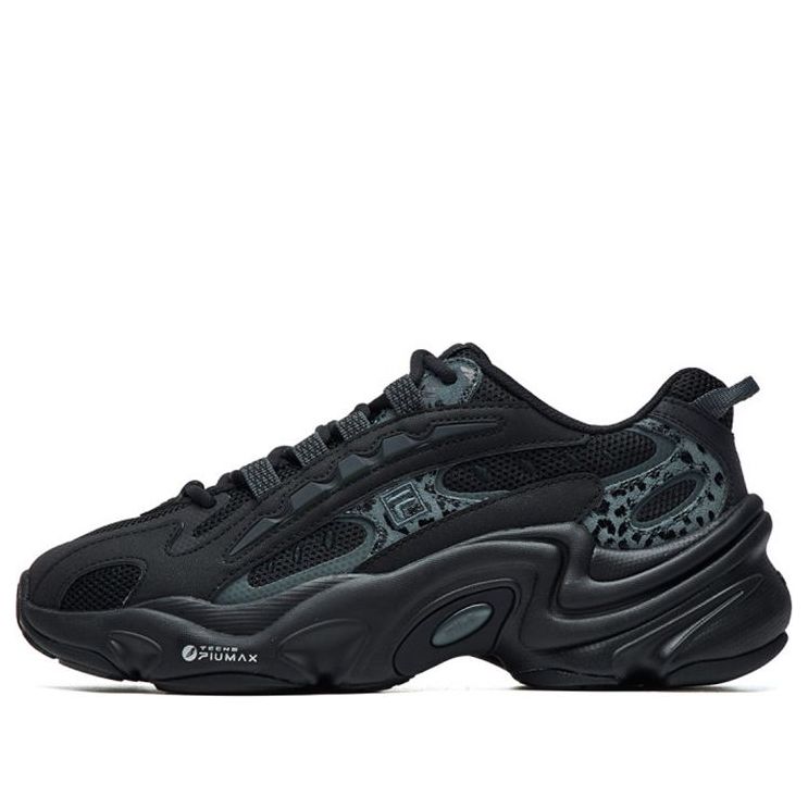 (WMNS) FILA Low-Top Running Shoes Leopard Print For Black/Green F12W121105FBK