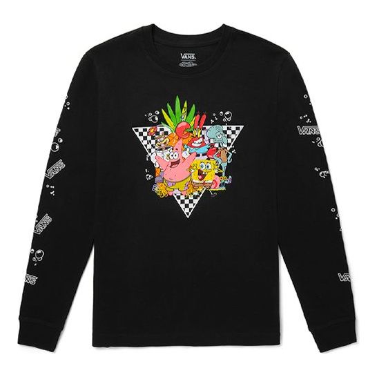 (WMNS) Vans x SPONGEBOB SQUAREPANTS Printing Round-neck Sweateshirt Black VN0A5I3FYZS