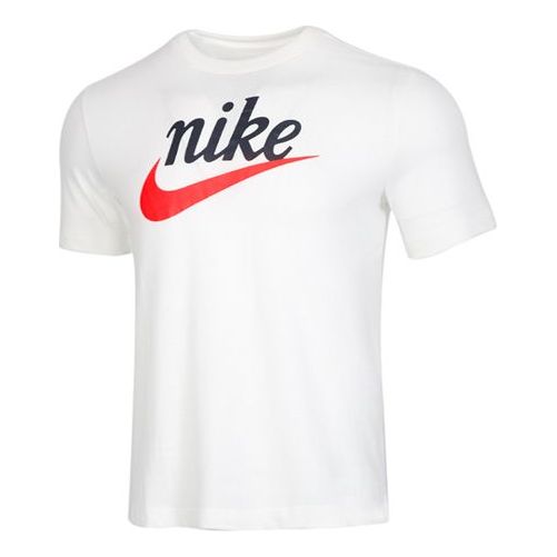 Nike Sportswear Heritage Alphabet Logo Printing Short Sleeve White CK2382-133