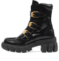 (WMNS) Gucci Leather Ankle Boots 'Black' 663590-DKSD0-1000