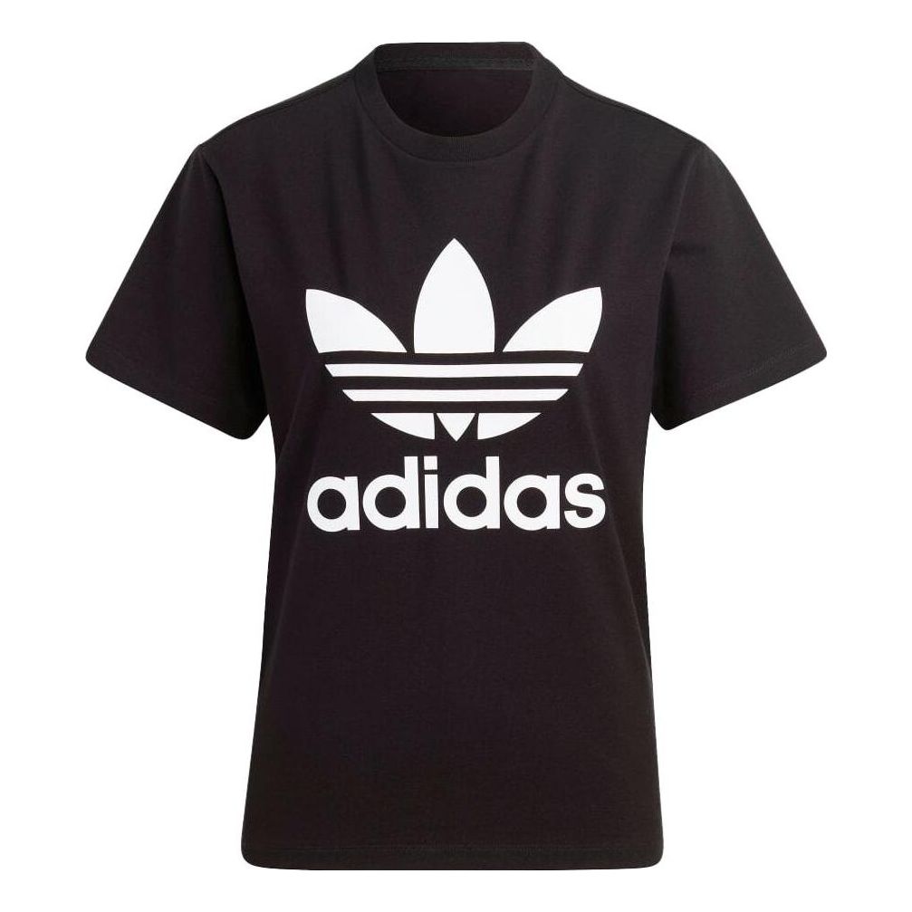 (WMNS) adidas Adicolor Classics Trefoil T-Shirt 'Black White' IB7421