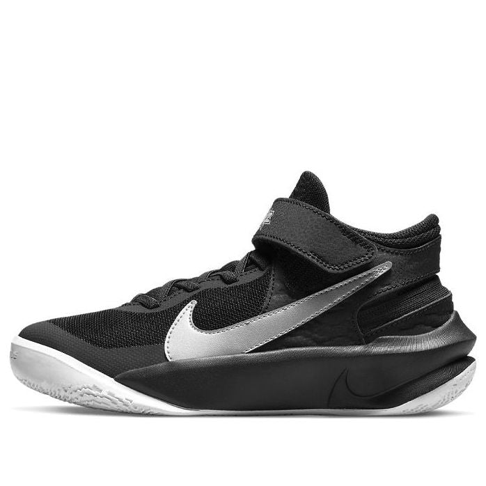 (GS) Nike Team Hustle D10 FlyEase 'Black Metallic Silver' DD7303-004