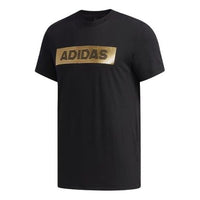 adidas Ai Gfx Ss Foil Sports Bronzing Printing Round Neck Short Sleeve Black EH3814