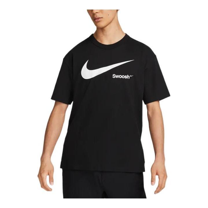 Nike Alphabet Logo Printing Round Neck Pullover Short Sleeve Black DX6309-010