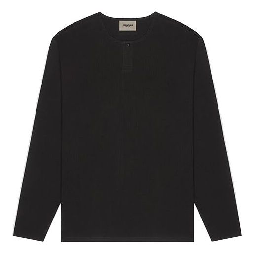 Fear of God Essentials FW20 Thermal Long Sleeve Logo Tee 'Black' FOG-FW20-185