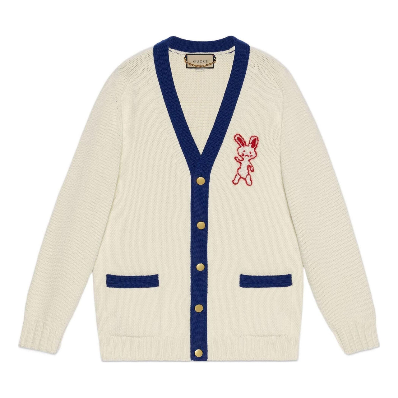 Gucci Lunar New Year Wool Cardigan 'Ivory Blue' 724933-XKCW6-9254