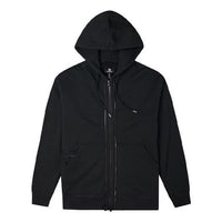 Converse Solid Color Zipper Long Sleeves Hooded Jacket Couple Style Black 10022002-A01