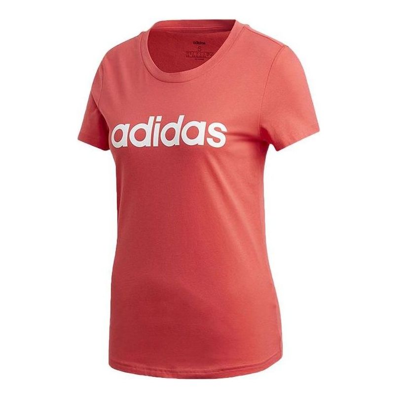 (WMNS) adidas Essentials Linear T-Shirt Asia Sizing 'Pink White' FM6427
