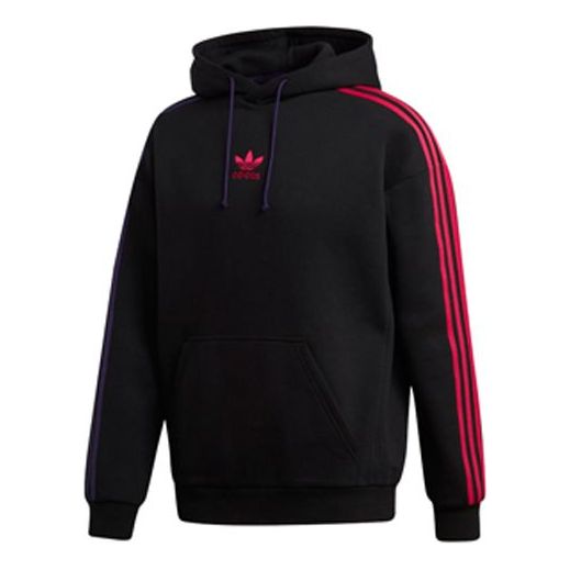 Men's adidas originals 3 Stripe Hoody Black EC3674