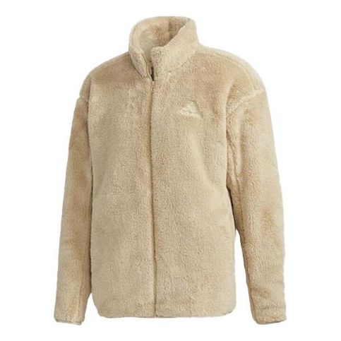 adidas Solid Color Casual Sports Stay Warm Stand Collar Jacket Brown GL7418