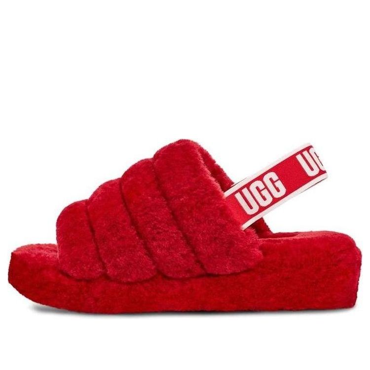 (WMNS) UGG Fluff Yeah Slide 'Ribbon Red' 1095119-RBRD