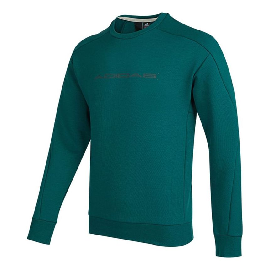 Men's adidas Th Eng Sweat Logo Printing Casual Sports Pullover Forest Green H39277
