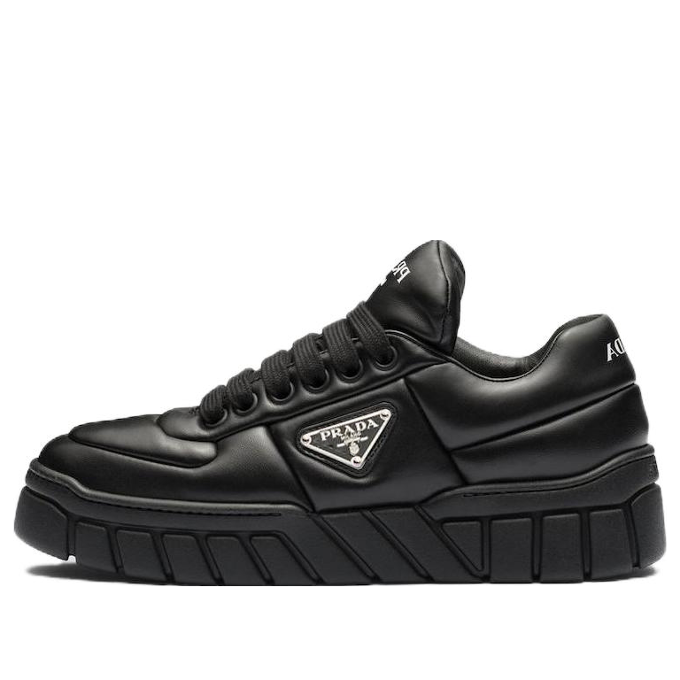 (WMNS) PRADA Padded Nappa Leather Sneakers 'Black' 1E136N_2DL8_F0002_F_B030