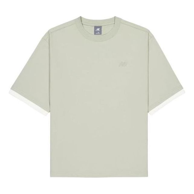 New Balance NB Logo Crewneck T-Shirt 'Olivine' AMT42314-OVN