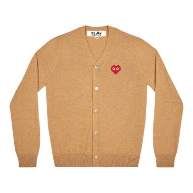 COMME des GARCONS PLAY Cardigan Invader Emblem 'Camel' AZ-N084-051-3