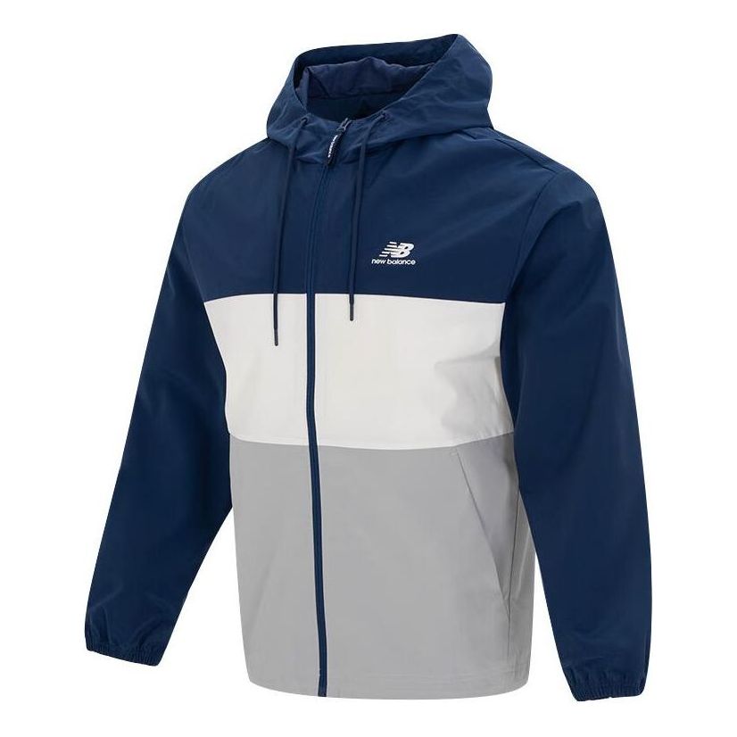 New Balance Lifestyle Hooded Jacket 'Blue White Grey' 5AD38011-NV