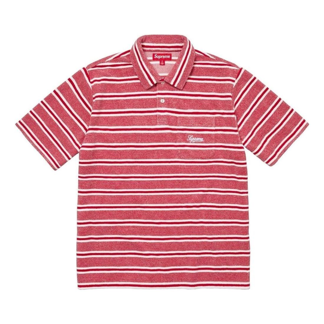 Supreme Stripe Terry S/S Polo 'Red White' SUP-SS24-230