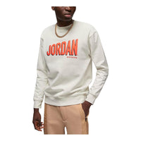 Air Jordan Alphabet Round Neck Long Sleeves Hoodie Men's Creamy White DV7588-030